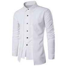 Load image into Gallery viewer, 2019 Men's Shirts Long-Sleeved Top-blouse Casual Fake Two Piece Brand Bussiness Dress Shirts Autumn Solid Cotton Formal Clothig