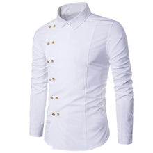Load image into Gallery viewer, 2019 Men's Shirts Long-Sleeved Top-blouse Casual Fake Two Piece Brand Bussiness Dress Shirts Autumn Solid Cotton Formal Clothig