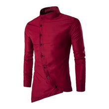 Load image into Gallery viewer, 2019 Men's Shirts Long-Sleeved Top-blouse Casual Fake Two Piece Brand Bussiness Dress Shirts Autumn Solid Cotton Formal Clothig