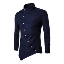 Load image into Gallery viewer, 2019 Men's Shirts Long-Sleeved Top-blouse Casual Fake Two Piece Brand Bussiness Dress Shirts Autumn Solid Cotton Formal Clothig